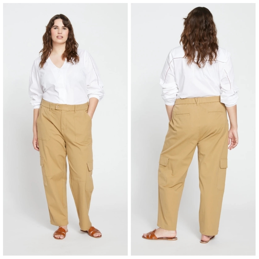 Universal Standard Karlee Stretch Twill Cargo Pants Vinatge Khaki 6-8 New